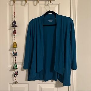 Charter Club Women’s Blue Open Front Cardigan Large